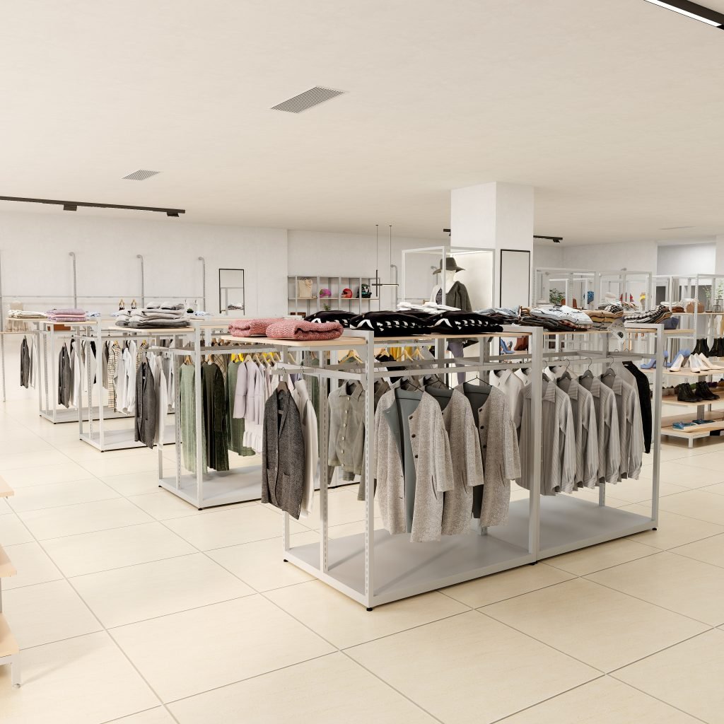 Commercial Garment Display Clothing Fashion Racks Shop Shelves Custom Sizing