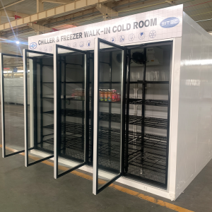 Glass Door Display Cold Room Walk in Beverage Cooler with Shelf