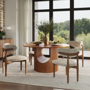 Mid-century Designer Style Tree Knot Solid Wood French Retro