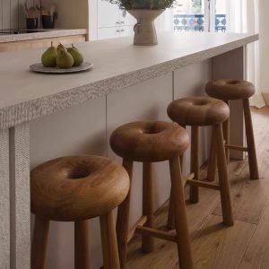 Medieval Wabi-Sabi Style Designer Bar Stool Solid Wood High Stool