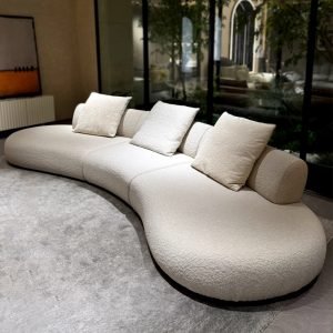 Italian Luxury Designer Sofa Minimalist Wabi-Sabi Style Curved Irregular